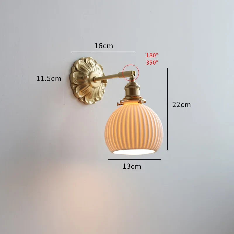 Axyaa Ceramic LED Wall Lights: Modern Japan Style Sconce for Home Decor
