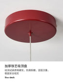 Axyaa Nordic Retro U-shaped Round Chandelier - Modern Living Room Dining Bedroom Red Lamp