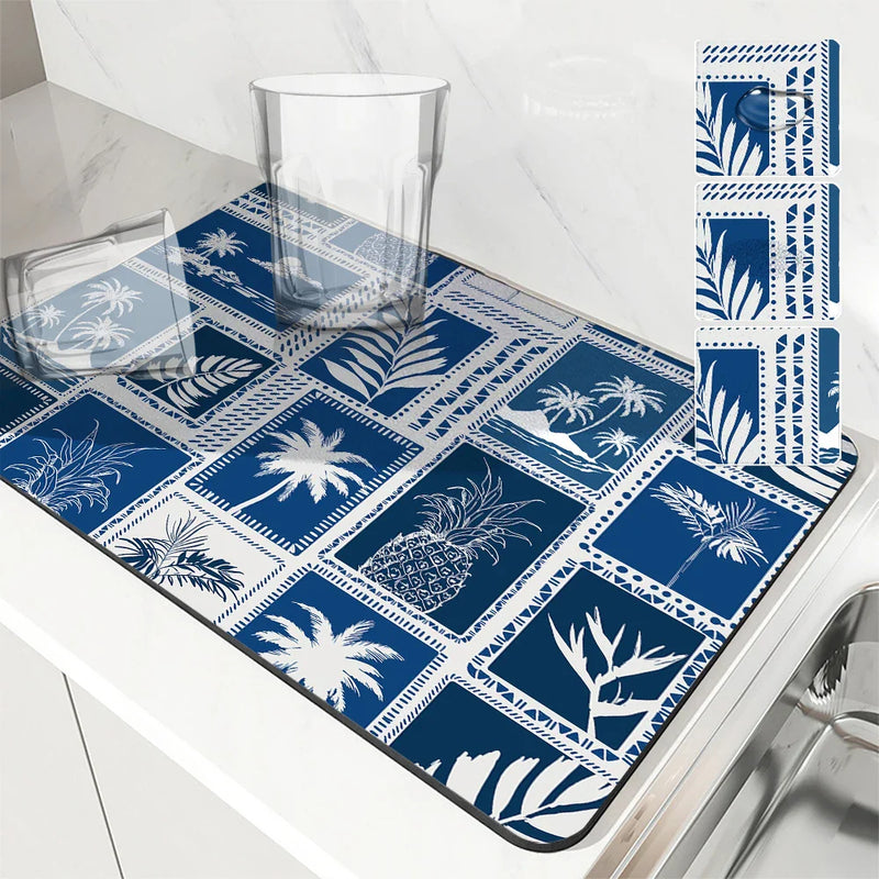 Axyaa Tropical Plant Kitchen Drying Mat