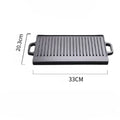 Axyaa Cast Iron Double-Sided Barbecue Tray with Striped Iron Plate