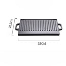 Axyaa Cast Iron Double-Sided Barbecue Tray with Striped Iron Plate