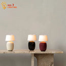 Axyaa Black/White/Red Ceramic Table Lamp with USB Charging - Touch Switch Desk Light