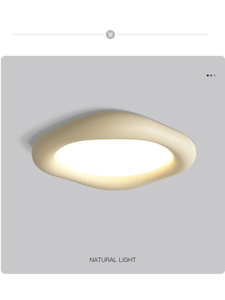 Axyaa Resin Cream Ceiling Lamp: Modern Minimalist Master Bedroom Light