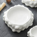 Axyaa Double-layer Ceramic Western-style Salad Bowl Dining Tableware, White
