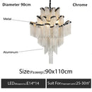 Axyaa Crystal LED Chandelier with Tassel Pendant and Aluminum Chain