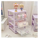 Axyaa Clear Plastic Desktop Organizer with Drawers for Office, School, and Makeup Storage