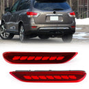 Axyaa LED Rear Bumper Reflector Lights for Nissan X-trail Rogue Qashqai Leaf Pathfinder