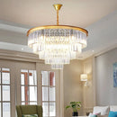 Axyaa Multilayer Crystal Chandelier Modern Luxury Glass Hanging Lamp