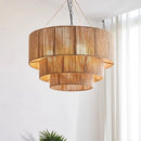 Axyaa Hemp Rope Pendant Chandeliers LED Dining Room Bedroom Light Fixtures