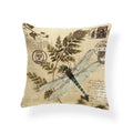 Axyaa Dragonfly Pattern Cushion Cover, Blue Butterfly Leaves 45x45cm