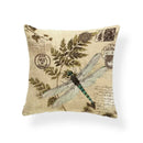 Axyaa Dragonfly Pattern Cushion Cover, Blue Butterfly Leaves 45x45cm