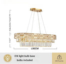 Axyaa Gold Crystal Pendant Chandelier for Dining Bedroom Living Room Kitchen Island