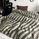 Axyaa Striped Duvet Cover with Pillowcase Set, Twin-Queen Size, Fashionable Home Bedding