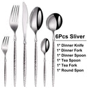 Axyaa Stainless Steel Cutlery Set - Hammer Handle Fork Spoon Dinner Utensils