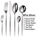 Axyaa Stainless Steel Cutlery Set - Hammer Handle Fork Spoon Mirror Dinner Kitchen Utensils