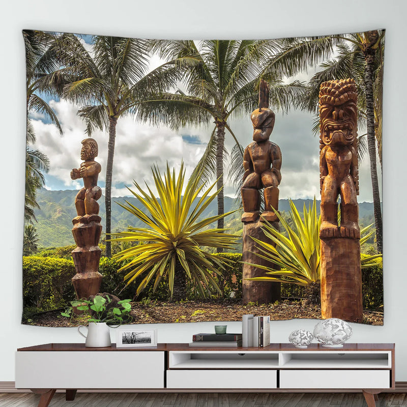 Tropical Ocean Hawaiian Landscape Tapestry for Axyaa Home Decor
