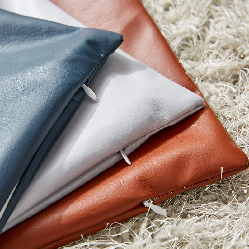 Axyaa 45x45cm Pu Leather Cushion Covers for Home Decor