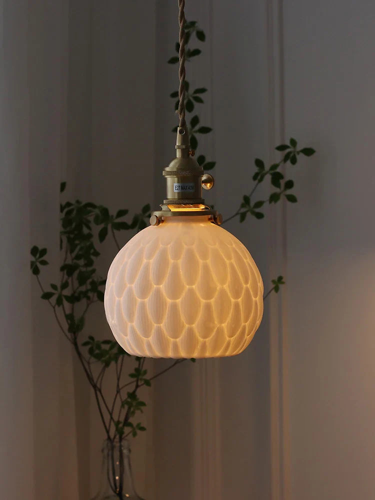 Axyaa Nordic Ceramic Pendant Lights for Restaurant and Bedside Chandelier
