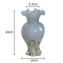 Axyaa Gradient Glass Vase with Artificial Flowers for Desk Decoration