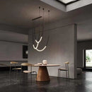 Axyaa Nordic Duplex Pendant Lamp: Minimalistic LED Soft Lighting for Living and Dining