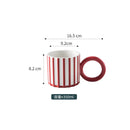 Axyaa Minimalist Stripe Ceramic Coffee Mug with Large Handle, Breakfast Milk Cup