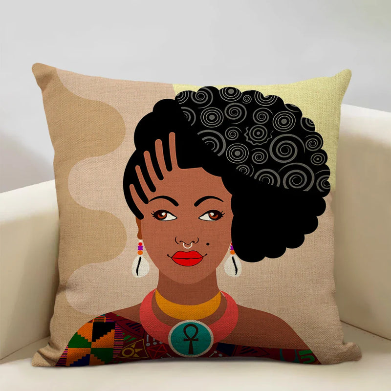 Axyaa African Ladies Decorative Pillow Case for Fashionable Home Decor