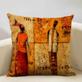 Axyaa African National Style Linen Cushion Cover 45x45cm for Sofa Decor and Artistic Home Decor