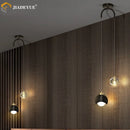 Axyaa Gold Crystal LED Bedside Pendant Light for Modern Living Room