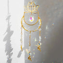 Axyaa Moon Lotus Angel Crystal Suncatcher Prism Hanging Decor Glass Garden Decoration