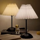 Axyaa Nordic Pleated Fabric LED Table Lamp for Home Bedroom Decor