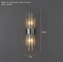 Axyaa Modern Clear Glass Wall Sconce Living Room Bedside Lamp E14 G9 Bulb Gold Black