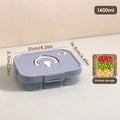 Axyaa Divided Bento Lunch Box - Transparent, Leak-proof, Microwave Safe