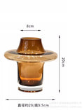 Axyaa Amber Glass Vase Hydroponic Flower Arrangement Artistic Decor - Dried Flower Vessel