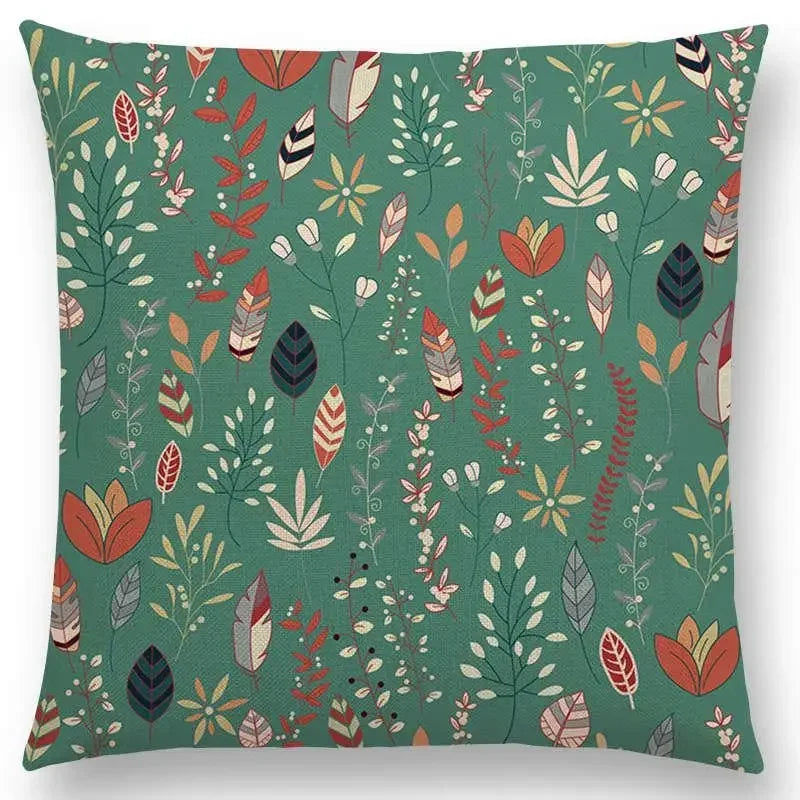 Axyaa Botanical Floral & Butterfly Cushion Cover - Home Decor Sofa Pillow Case