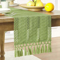 Axyaa Knotted Tassel American Style Table Runner for Home Decor