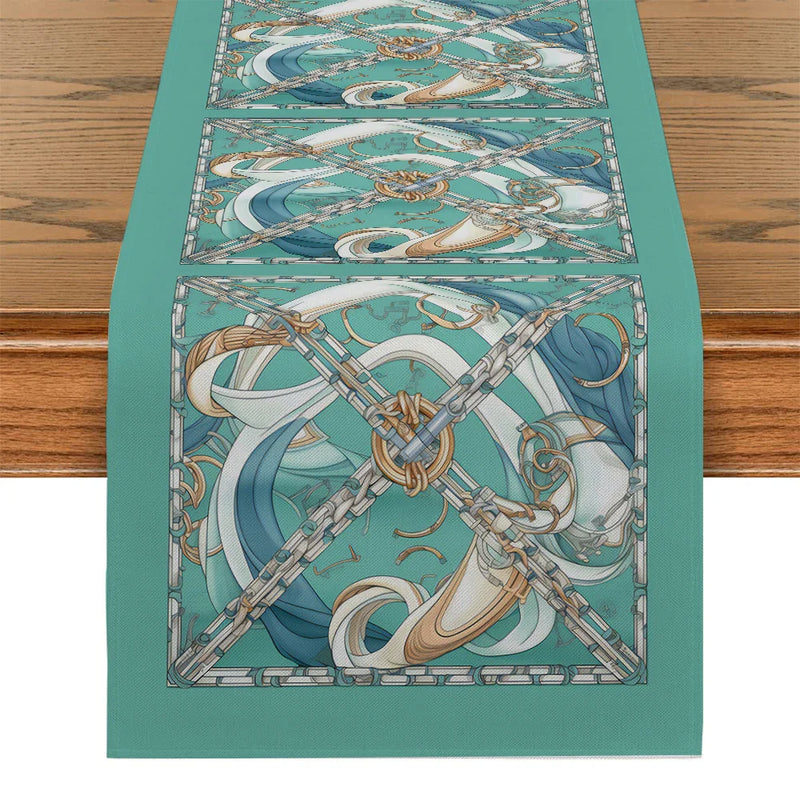 Axyaa Floral Horse Chain Table Runner for Kitchen Dining and Party Decor