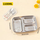Axyaa Stainless Steel Kids Dinner Plate with Dividers Large Capacity Dishes