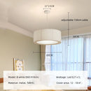 Axyaa Nordic Pleated Fabric LED Pendant Light Creamy Hanging Lamp