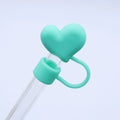 Axyaa Kawaii Heart Silicone Straw Toppers for Stanley Cup, 10mm, Tumbler Accessories