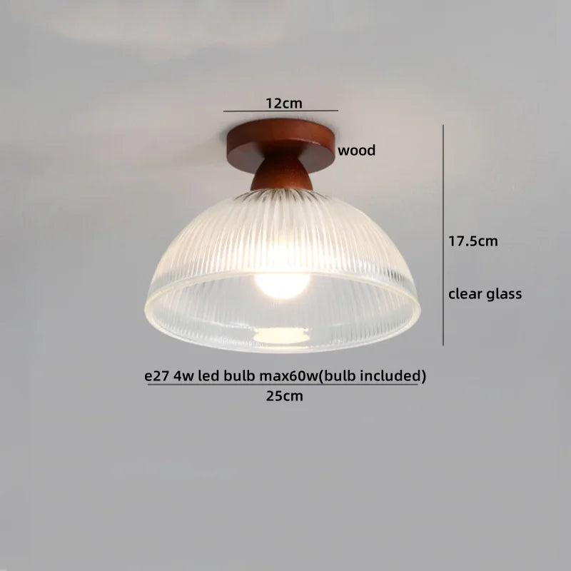 Axyaa Copper Wood LED Ceiling Lamp Modern Indoor Lighting Fixtures