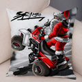 Axyaa Cartoon Motorcycle Polyester Cushion Cover for Home, Car, Sofa - Extreme Sports Theme