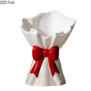 Axyaa Bowknot Bouquet Ceramic Vase: Table Decoration Flowers Arrangement & Room Aesthetic Decor