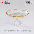 Axyaa 7-inch Glass High Leg Fruit Plate for Delicate Candy and Dim Sum