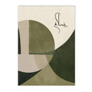 Boho Green Geometry Canvas Painting by Axyaa - Islamic Calligraphy Wall Art