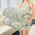 Axyaa Geometric Jacquard Fleece Blanket | Autumn Winter Plush Throw for Sofa