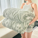 Axyaa Geometric Jacquard Fleece Blanket | Autumn Winter Plush Throw for Sofa