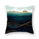 Axyaa Gold Mountains Geometric Sun Moon Cushion Cases- Home Decor Almofadas