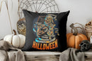 Axyaa Halloween Skeleton Moon Stars Pillow Cover for Sofa Bedroom Car