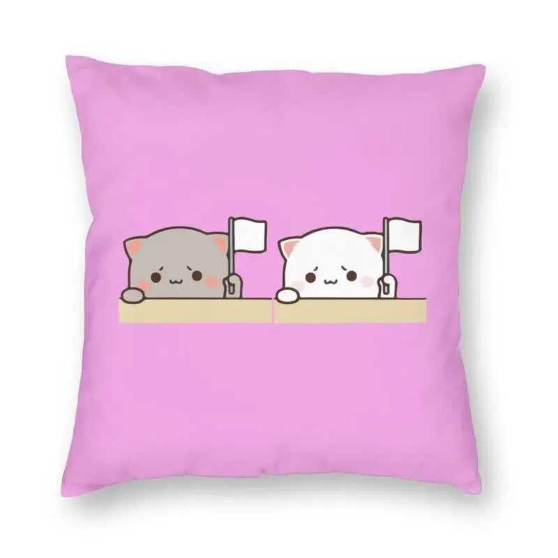 Axyaa Bedroom Living Room Couple Cute Cat Fishing Goma Federa Decor Set