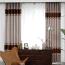 Axyaa Striped Jacquard Curtain: Gold Luxury High Quality Window Drapes for Living Room & Bedroom
